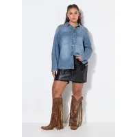 Studio Untold Hemdbluse Jeanshemd Oversize Shape Zier-Nieten