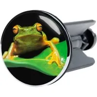 Sanilo Waschbeckenstöpsel Frosch Grün, Ø 4.0 cm, hochwertig, universell, mit Motiv, 100% wasserdicht