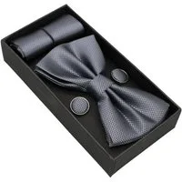 ANTALUX Fliege Elegantes 4-teiliges Herren-Set: Fliege, Tuch & Manschettenknöpfe