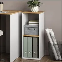 Vicco Bücherregal Tomy, Weiß/Goldkraft Eiche, 30 x 74 cm mit 2 offenen Fächern, 1-tlg.