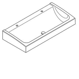 KWC Aquarotter Waschrinne, FUTURA exklusiv, MIRANIT, 1200x170x570 mm, 2 Hl., Ablaufventil, 203006626 2030066264