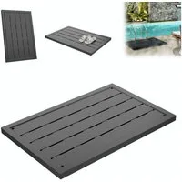 FIVMEN Gartendusche Bodenelement Kunststoff Anti Rutsch für Gartendusche, Solardusche (1 St., Anthrazit Bodenplatte 105x63x5.5cm inkl. Montagematerial)