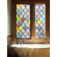 HomeBella Fensterfolie Dekorative Fensterfolie Sichtschutz selbsthaftend, Lichtdurchlaessig und blickdicht fuer Glasflaechen