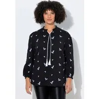 Angel of Style Longbluse Bluse A-Linie Musselin mit Herz-Stickerei Langarm