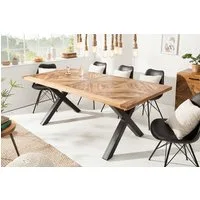 riess-ambiente Esstisch INFINITY HOME 200cm natur/schwarz - Massivholz, Metall, X-Gestell (Einzelartikel, 1-St), lackiertes Mangoholz im Industrial Stil - ideal für bis zu 8 Personen