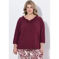 Ulla Popken T-Shirt T-Shirt Carmenausschnitt 3/4-Arm Biobaumwolle