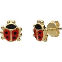 LUCARDI Paar Ohrstecker Ohrring - 925 Silber - Gold - Emaille - Kinder