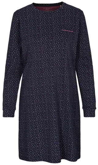 IN LINEA - Da.-Sleepshirt Interlock indigo hearts - Gr. - 48