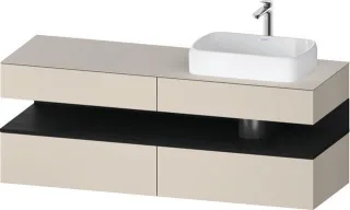 Duravit Qatego Konsolenwaschtischunterbau wandhängend Taupe Supermatt 1600x550x600 mm - QA4778016830 QA4778016830000