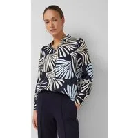 s.Oliver Langarmbluse Bluse Satinierte Viskose-Bluse mit All-over-Print und Manschetten