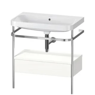Duravit Happy D.2 Plus c-shaped Set mit Metallkonsole und Schubkasten Weiß Supermatt 775x490x850 mm  HP4842N8484