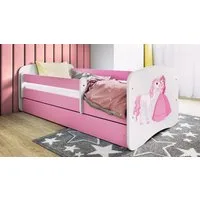 Raumhirsch Furniture Kinderbett 70x140, 80x160, 80x180 cm - Komplettset mit Schublade (Bett für Mädchen, Einzelbett Kinder 2–12, mit Rausfallschutz & Lattenrost), verschiedene Farben & Designs