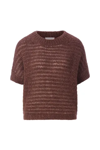 Rich & Royal - Short Sleeved Pullover dark chocolate - Gr. - S