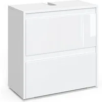 Vicco Waschbeckenunterschrank Majest, Weiß/Weiß Hochglanz, 60.2 x 62.1 cm (1-St)