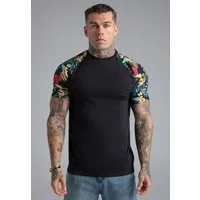 Siksilk T-Shirt SikSilk Herren Schwarz Raglan T-Shirt