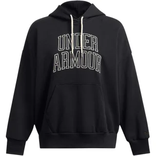 Under Armour - "Icon" Kapuzenpullover für Damen, Überschnittene Schulter, Übergroß (Schwarz)