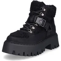 Buffalo Buffalo Damen Schnürboot Aspen Com Mid schwarz Schnürboots
