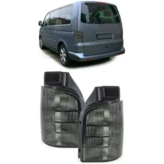 Rückleuchten Heckleuchten Schwarz Smoke Klarglas für VW T5 V ab 2003-2009 mit Heckklappe