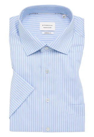 ETERNA - Hemd Twill Kurzarm hellblau - Gr. - 46/Kurzarm