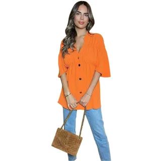 AX Paris - Kittel-Oberteil für Damen, V-Ausschnitt (Orange)