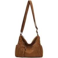 ITALYSHOP24 Schultertasche Damen Tasche Samt Shopper Crossbody Umhängetasche Body Bag Freizeit, Henkeltasche Beuteltasche Handtasche Hobo Bag Velours Leichtgewicht