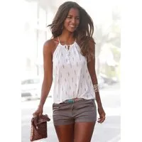 LASCANA Strandtop mit kleinem Ornamentdruck und Kordelträgern, Spaghettiträger, Damentop