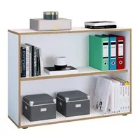 VCM Standregal Holz Büro Regal Bücher Ordner Aktenregal Salia 2f, 1-tlg., VCM Büroregal Salia 2fach B. 100 cm 74x100x33 cm Holzwerkstoff