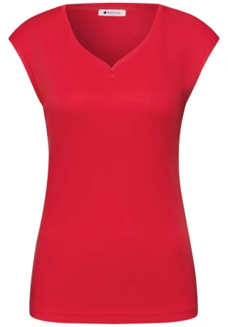 Street One - Shirt mit Knopfdetail rot - Gr. - 40