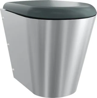 KWC Aquarotter T-WC, CAMPUS, Edelstahl, wandhängend, 360x456x500 mm, S. bodenlang, Sitz grau, 360000 3600000656