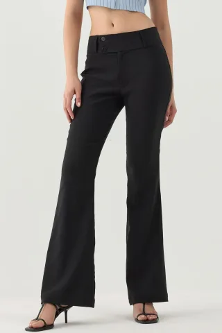 Tapered Flared Pants mit niedrigem Bund