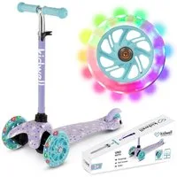 COIL Dreiradscooter Kinderroller, Tretroller, Dreirad-Balance-Roller, Cityroller, 10 km/h, ABEC-7-Lager, 3-stufige Lenkradverstellung, LED-Räder