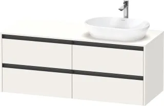 Duravit Ketho.2 Konsolenwaschtischunterbau wandhängend Weiß Supermatt 1400x550x568 mm - K24898R84840 K24898R84840000