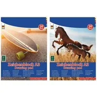 Stylex Schreibwaren Geschäftspapier 2x Zeichenblock / 20 Blatt extra Starkes Papier je Malblock / DIN A3
