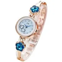 Taffstyle Quarzuhr Damen Armbanduhr Damen Mädchen Uhr Herzen und Kristall Kleeblatt, (Mädchen Uhr Damen Fashion Armbanduhr mit Herzen und Kleeblatt Kristallen)
