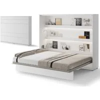 Compleo Schrankbett Horizontal Wandklappbett Lenart Bed Concept Schrankklappbett (mit LED) Ideal für kleine Räume