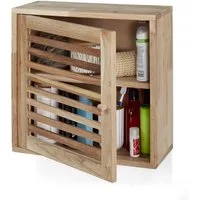 relaxdays Hängeschrank Schmaler Wandschrank aus Walnussholz
