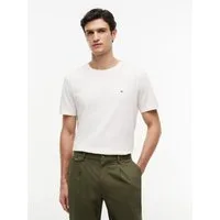 Tommy Hilfiger T-Shirt ESSENTIAL REGULAR FIT SOLID mit Stickerei unifarben, casual, Baumwolle, Rundhals
