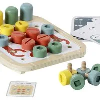 vertbaudet Lernspielzeug Kinder Schraubenspiel, mitwachsend, Holz FSC®