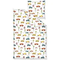 JACK Babybettwäsche 100x135cm Auto Feuerwehr Bus Bettwäsche, Renforcé, 2 teilig, Fahrzeuge, Autos in Aktion, Kinderbettwäsche