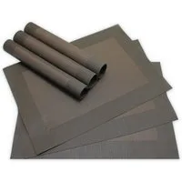 matches21 HOME & HOBBY Platzset Tischsets BORDA 6er Set Braun als Tischuntersetzer, (6-St), Abwaschbare Platzsets als Tischunterlagen für Ess-Tisch Tisch-Deko