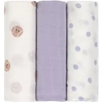 LÄSSIG Stoffwindeln Tiny Team, Mulltuch-Set, lilac (Set, 3-St)