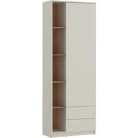 Lomadox Kleiderschrank FIER-129 Kaschmir mit Eiche, 1 Tür, 2 Schubladen, grifflos, Breite 72,8cm