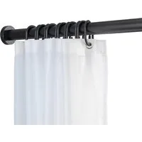 WENKO Duschvorhangstange Luz, Ø 280 mm, ausziehbar, ohne Bohren, geklemmt, Aluminium, Kunststoff, ohne bohren, 110 - 185 cm, aus rostfreiem Aluminium