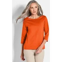 GOLDNER Print-Shirt Basic Shirt mit U-Boot-Ausschnitt Baumwollshirt im klassischen Design mit 3/4-Arm, Rundhalsausschnitt