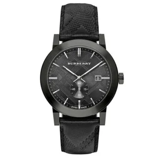 Burberry BU9906 City schwarzes Lederarmband Herrenuhr