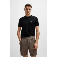 BOSS GREEN Rundhalsshirt Tee Regular Fit Stretch Jersey Cotton, Logo on Chest, Rundhals