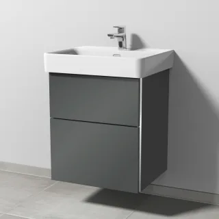 Sanipa 3way Waschtischunterbau zu Laufen Pro S Waschtisch mit 2 Auszügen, Anthrazit-Glanz BS76579