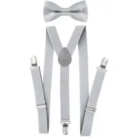 axy Hosenträger Kinder Jungen Hosenträger und Fliege set für Kinder 7-12 Jahren (2-St., 2er Set) Hosenträger mit farblich passender Fliege, verstellbar und elastisch