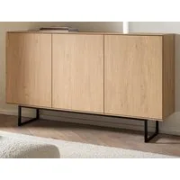 Furn.Design Sideboard Breda (Kommode in Stone Eiche Dekor, 3-türig, 150 x 90 cm), mit Push-To-Open-Funktion