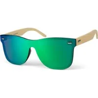 styleBREAKER Sonnenbrille Monoglas Nerd Sonnenbrille Bambus Bügel (1-St)